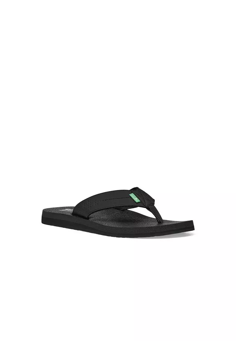 Sanuk Serenity 4 Flip Flop Sandals Women's Size 6 Yoga Mat Comfort Black