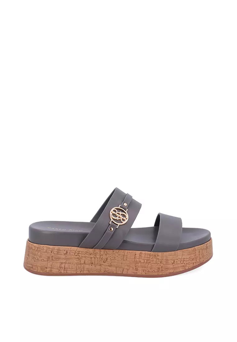 Discount on Carlo Rino  shoes - SKU: Dark Grey Chelsey Platform Sandals