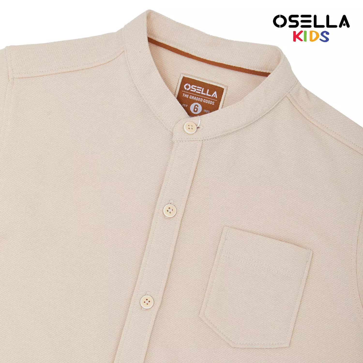 Osella Mason Short Sleeve Shanghai Collar Knit Shirt  2232520738 | Kemeja Anak Laki-Laki Lengan Pendek