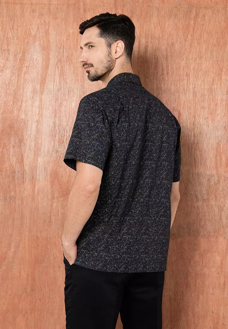 Mens black 2024 short sleeve shirt