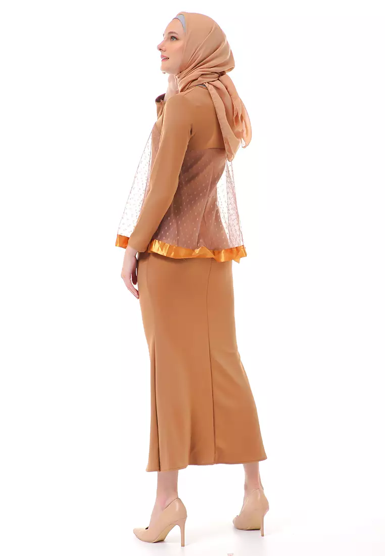 Gaun Model Duyung Fashion Muslimah Atasan Wanita Long Stlye Premium High Quality - Mocha