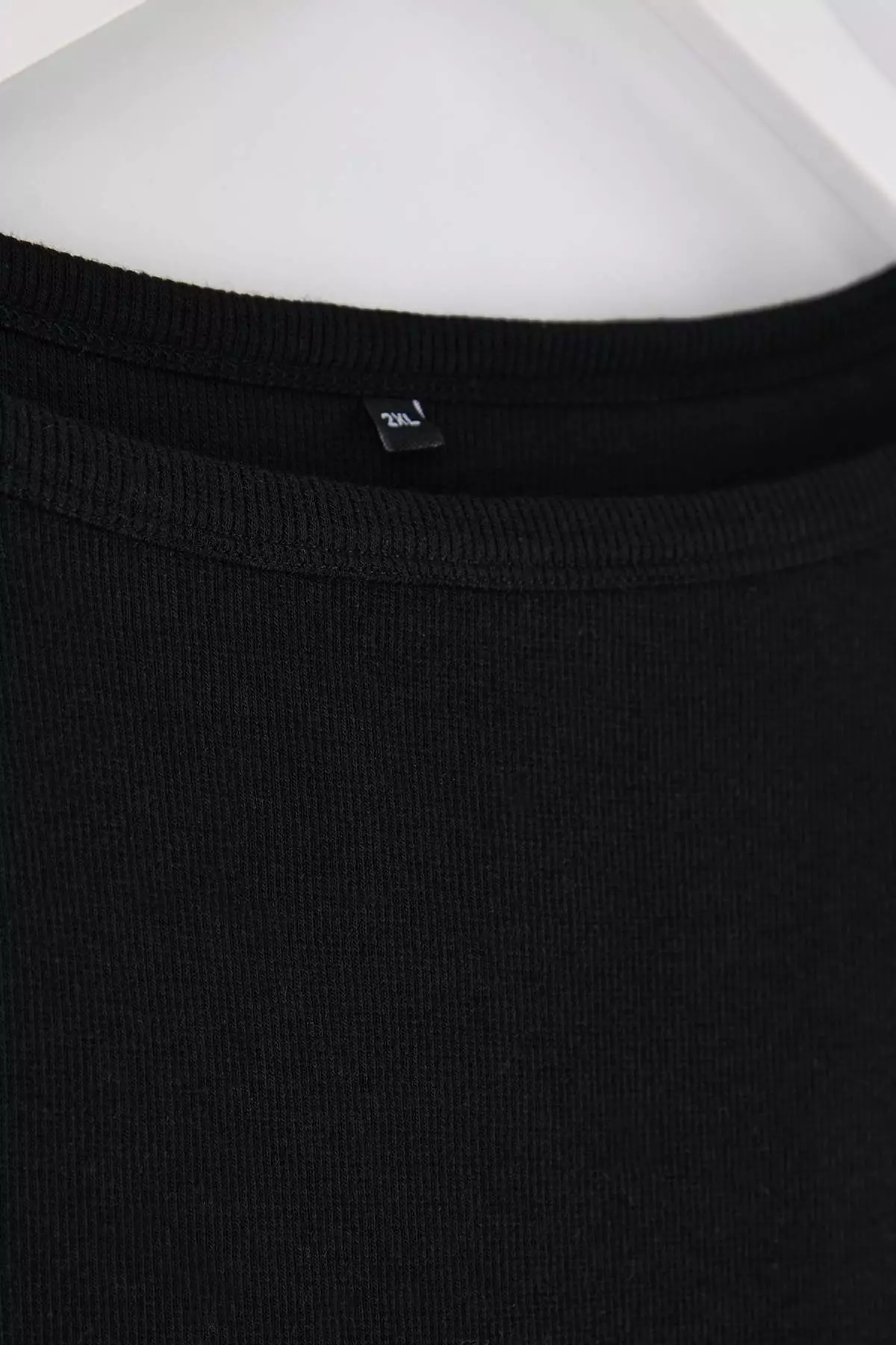 Black Boat Neck Fitted Ribbed Knit Knitted Plus Size Blouse Tbbaw26Af00093