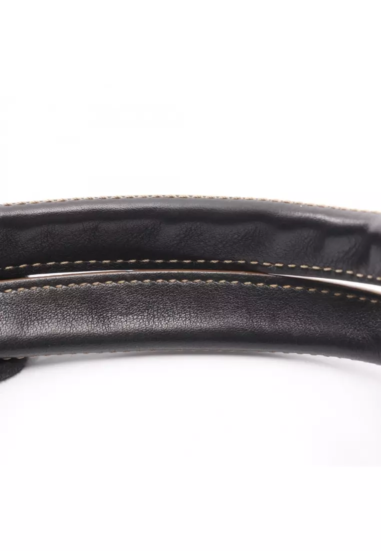 Pre-Loved Celine Macadam Handbag tote bag canvas leather black