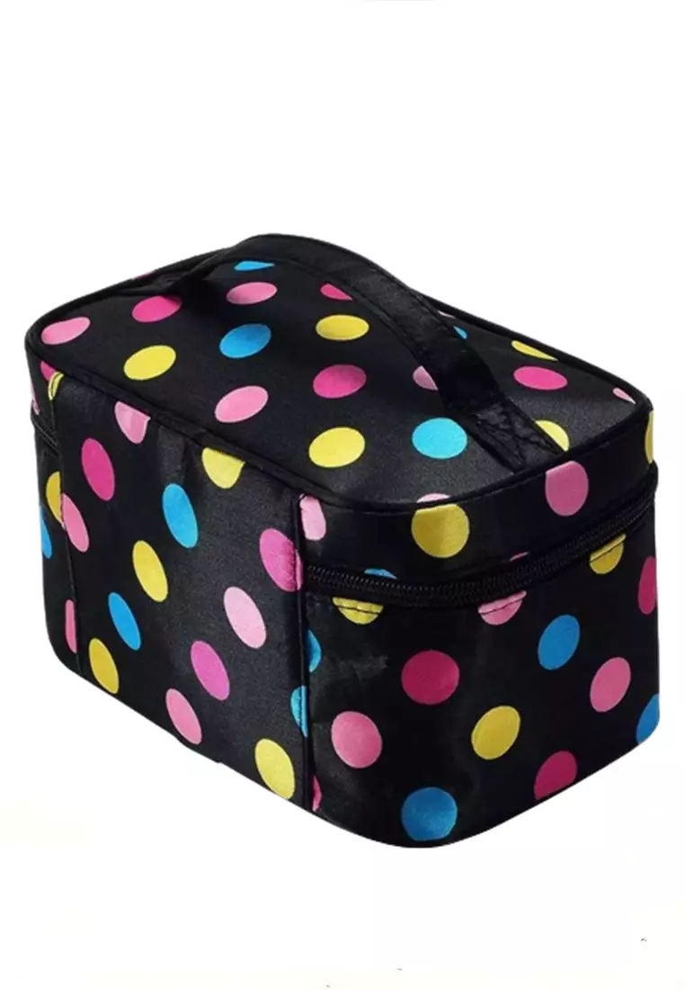 Elmar Tas Make Up Portable Wanita Organizer Makeup Pouch With Brush Slot Material Polyester ORIGINAL - Black