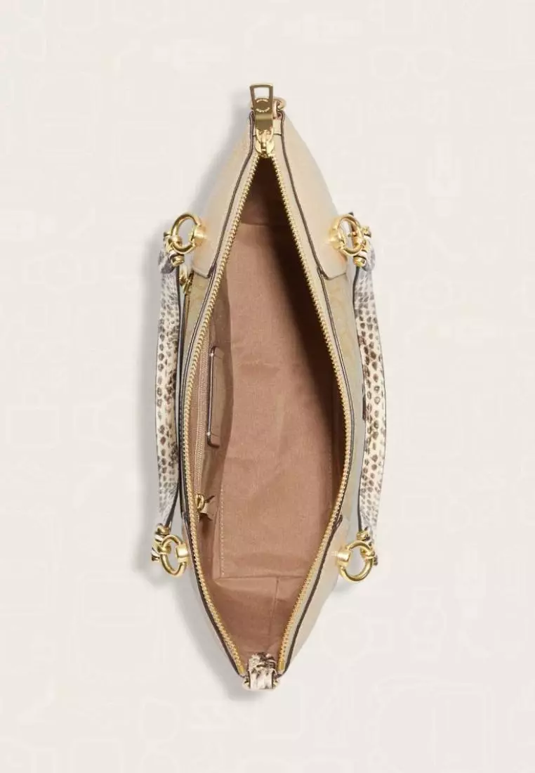 Coach Kacey Satchel In Colorblock Signature Canvas Light Khaki Ivory Multi