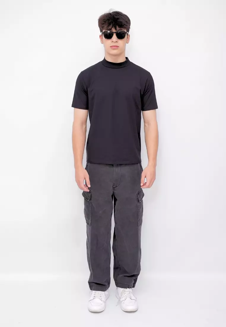 Ryusei Fitted Tee High Neck Neo Flex - Kaos Pria High Neck Slim Fit Premium