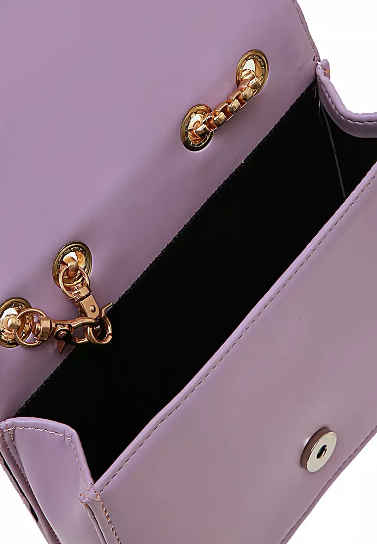 Vika Tas Selempang Premium Tali Panjang Design Elegant Woman Bag - Purple