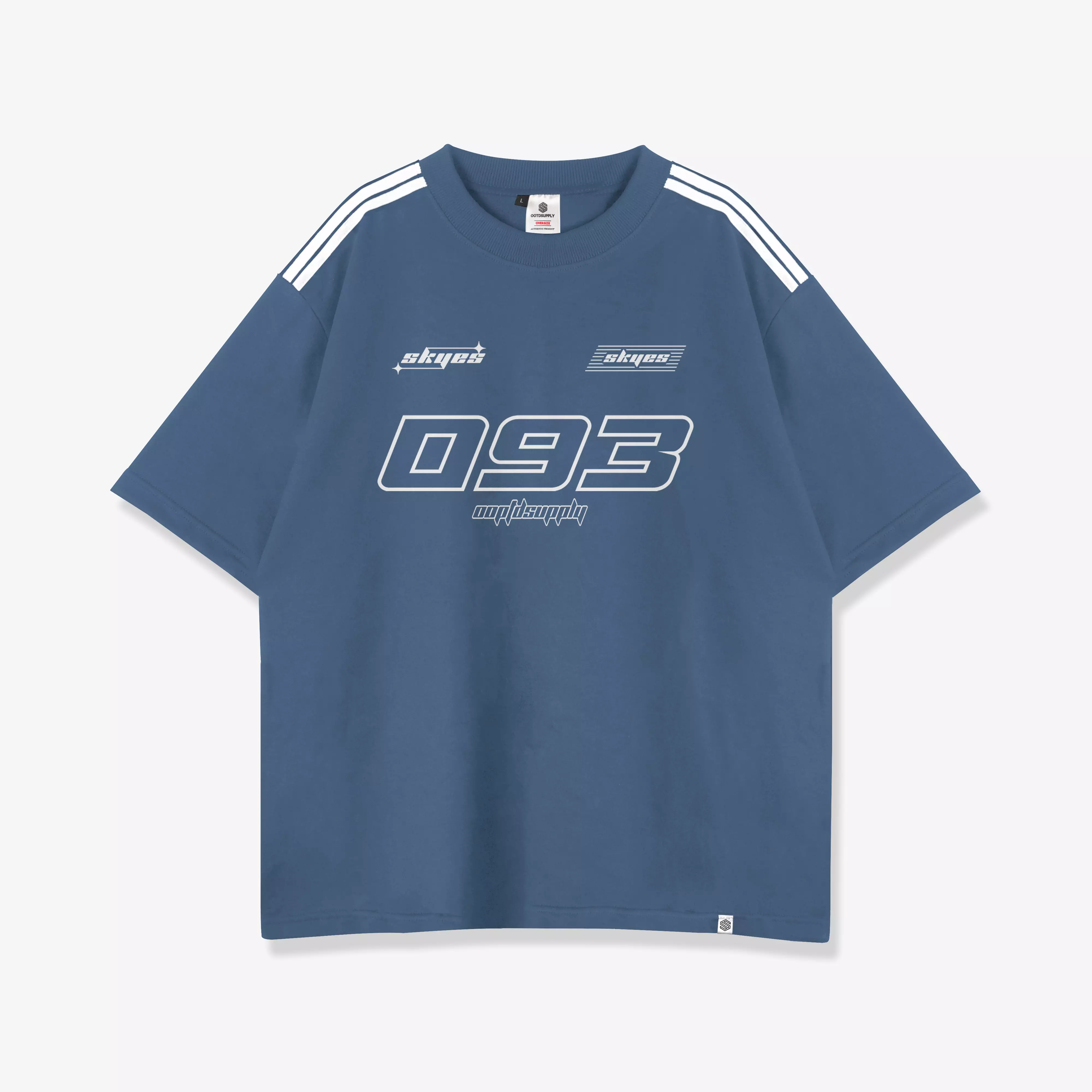 OOTDSUPPLY Oversized One Set (Atasan) Baby Terry Skyes 5th Colours l Oversize Tshirt | Kaos OneSet OSA002
