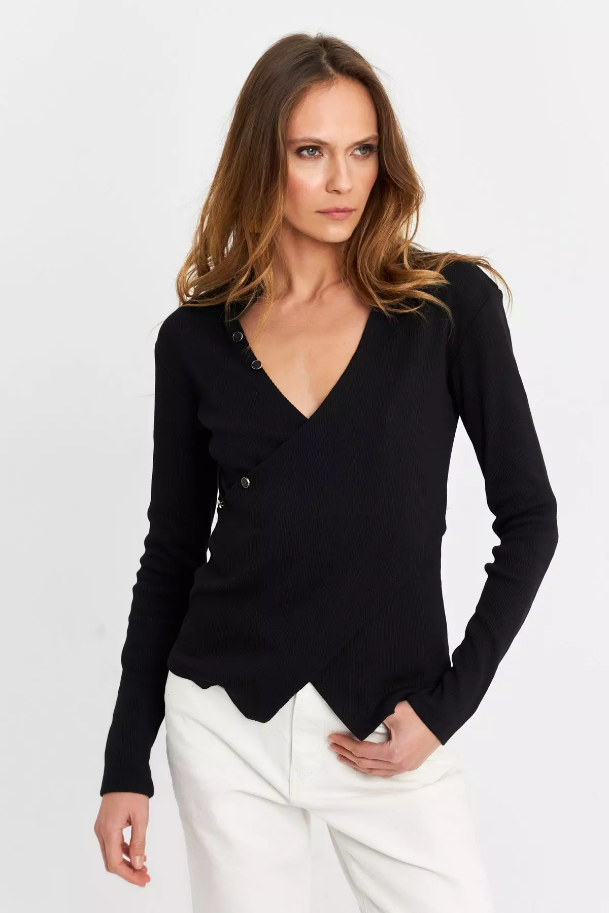 Button Double Breasted Blouse
