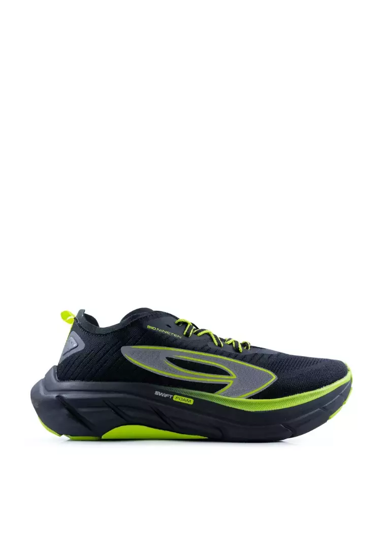 910 Nineten HIROSHI RN-LITE Sepatu Lari - HITAM/HIJAU/NEON