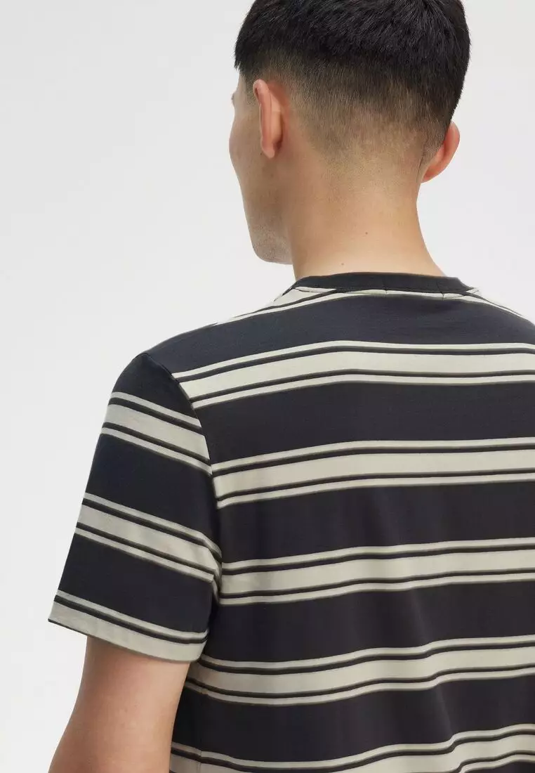 FRED PERRY Tシャツ M9851 FINE STRIPE T-SHIRT Fine Stripe T-Shirt - Anchor Grey | Men's T-Shirts