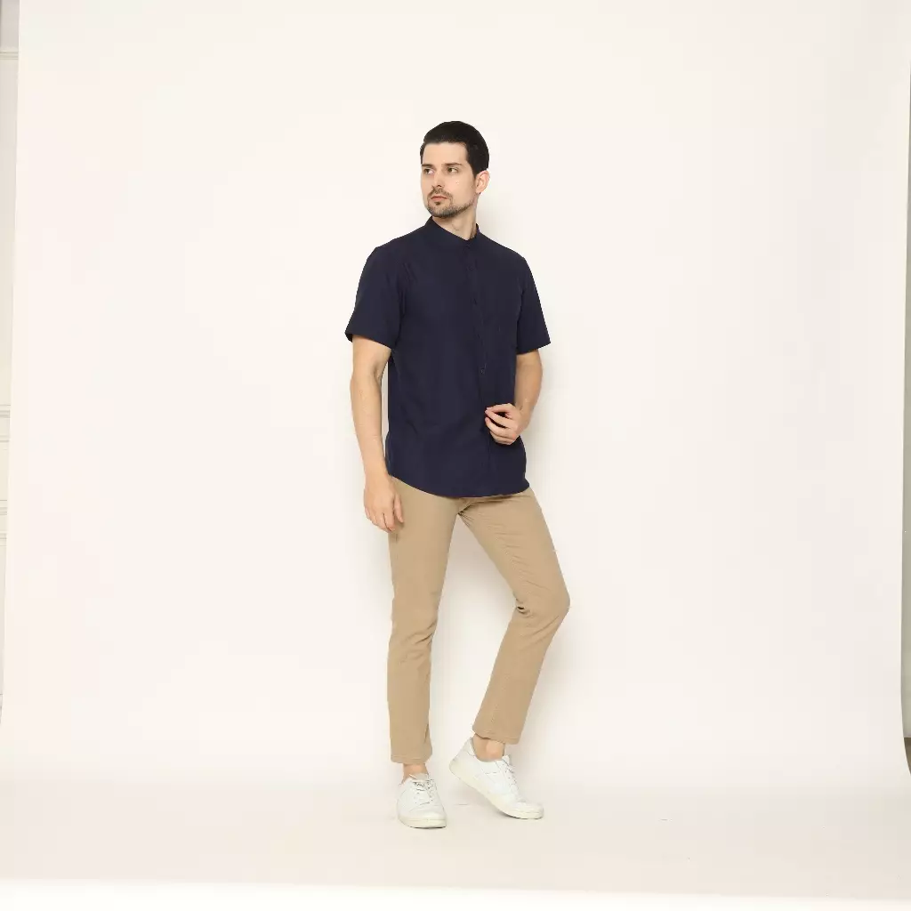AMK Kemeja Pria Lengan Pendek SHG TATSUKI S/S Navy Blue