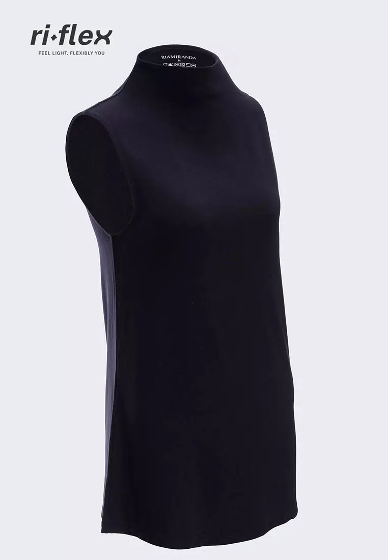 Ria Miranda Black Comfy Sleeveless Top