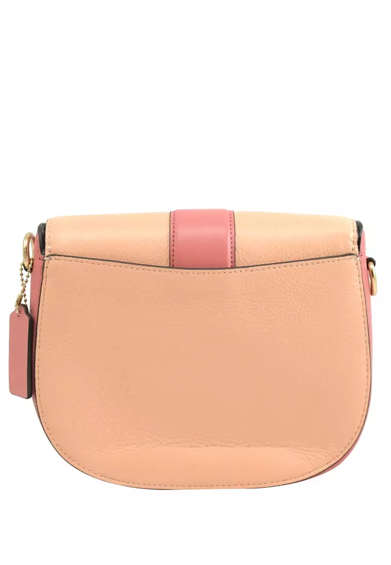 [CLEARANCE] Coach Georgie Saddle Bag In Colorblock - Faded Blush