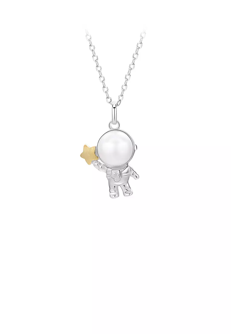 Gold astronaut sale pendant