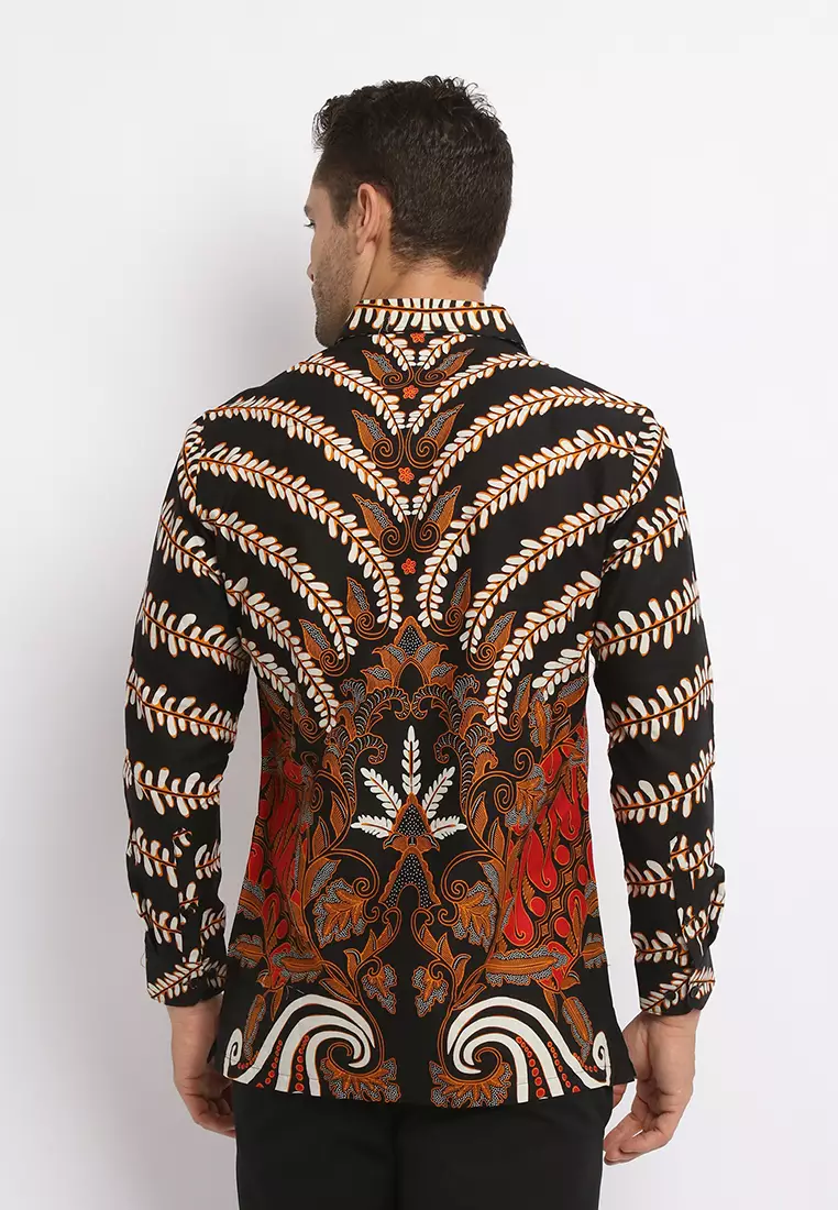 MAGINOT GASENDRA BLACK Batik Slim Fit Lengan Panjang