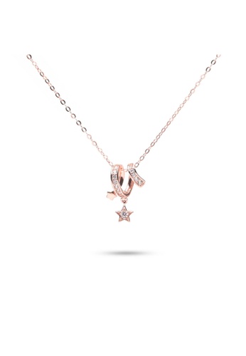 Millenne silver MILLENNE Match The Stars Shooting Star Studded Cubic Zirconia Rose Gold Necklace with 925 Sterling Silver 9F8E7ACE44E403GS_1