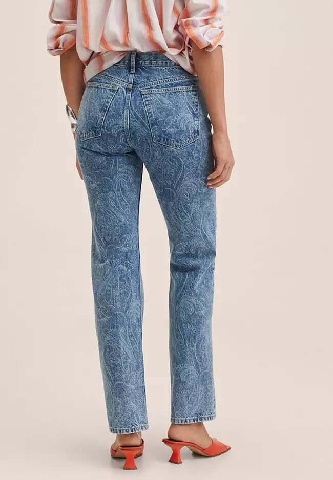 Mid-Rise Straight Jeans