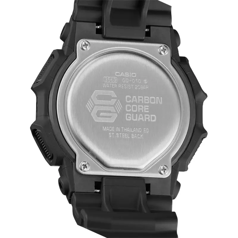 Jam Tangan Pria Casio G-Shock GD-010-1JF New Rugged Basic Digital Dial Black Resin Band (JDM)