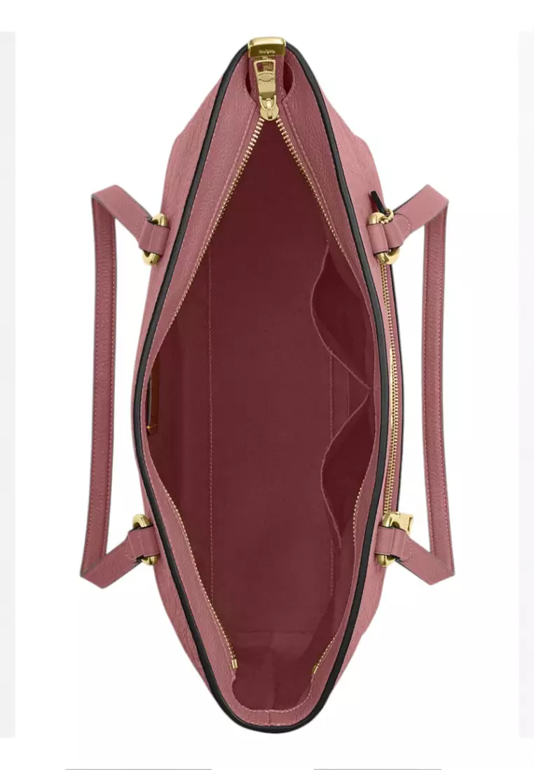 Station Tote Bag In Signature Leather - Peony