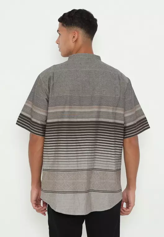 POLICE Kemeja Koko Border Regular Fit Pria