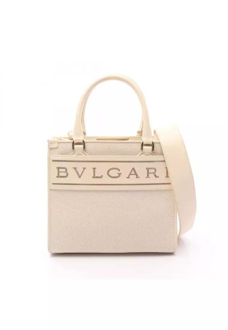 BVLGARI / Structured Leather Tote Bag Bvlgari Leather Tote Bag