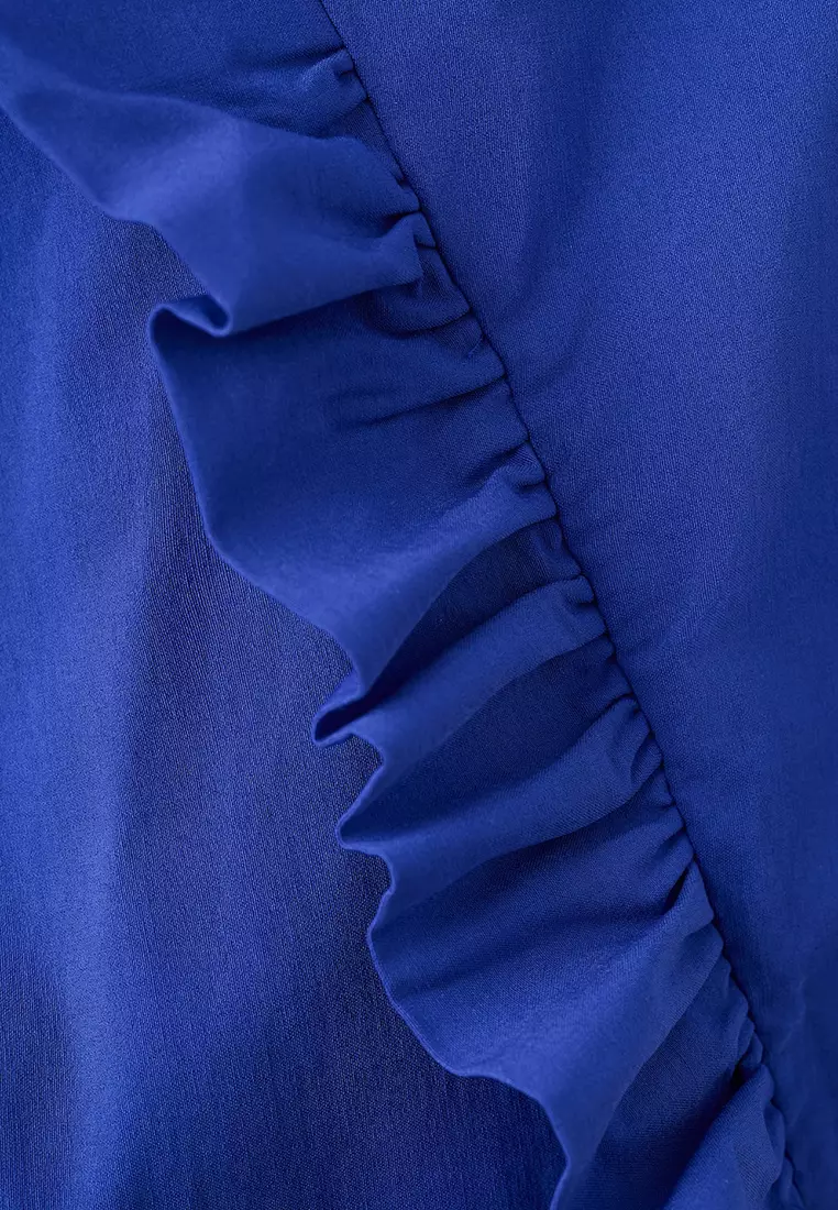 Buy Mango Strapless Dress With Asymmetric Frill Detail 2026 Online | ZALORA