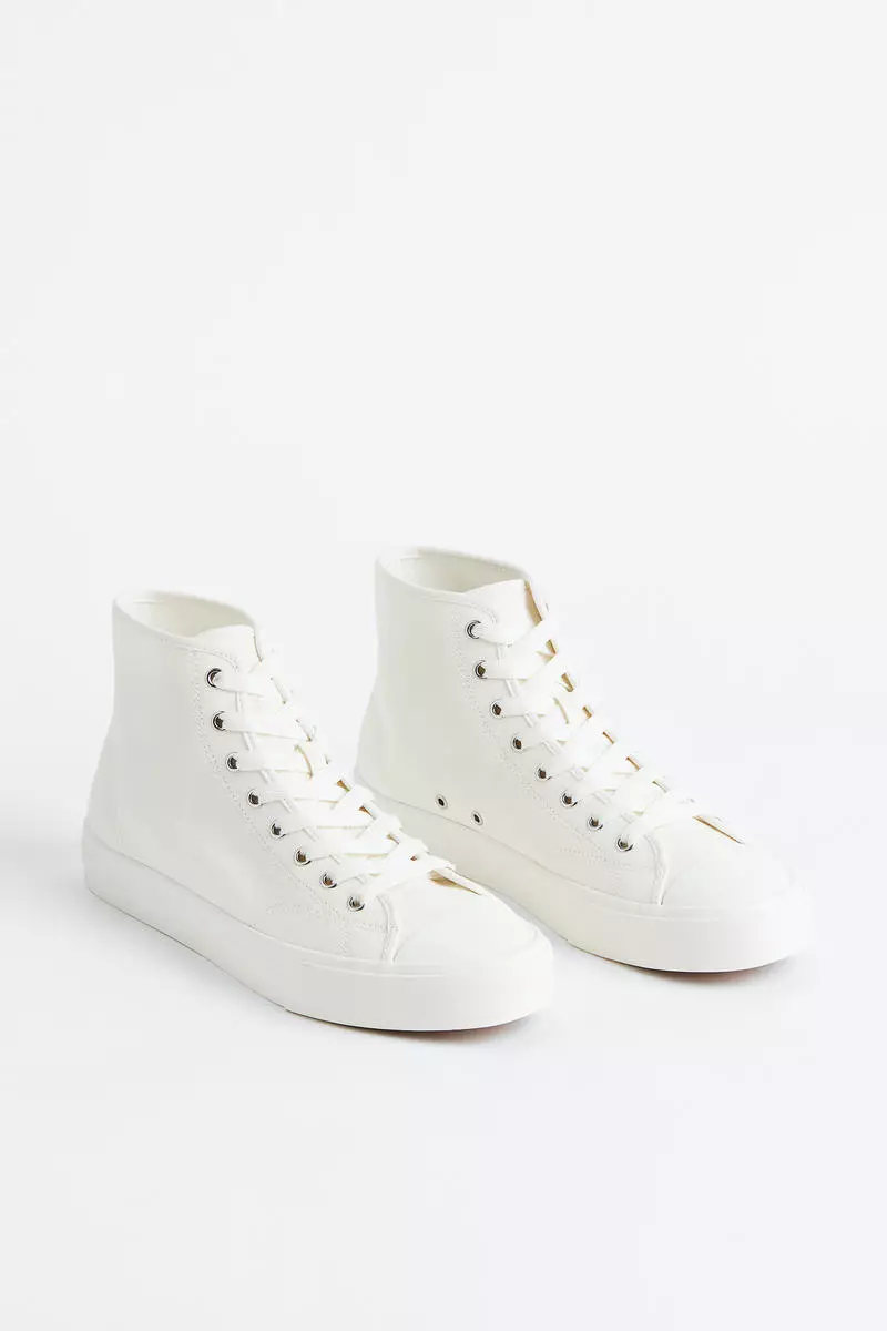 H and m white sneakers online