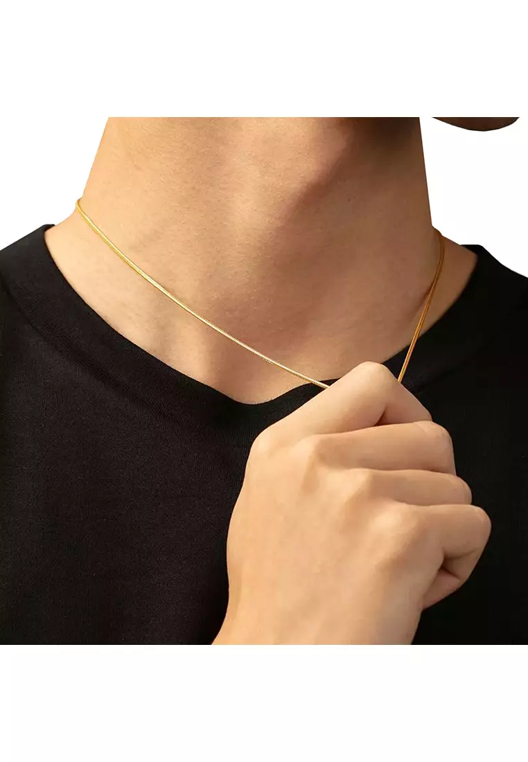 916/22K Gold Mesh Chain Necklace R033 (1MM, 52CM)