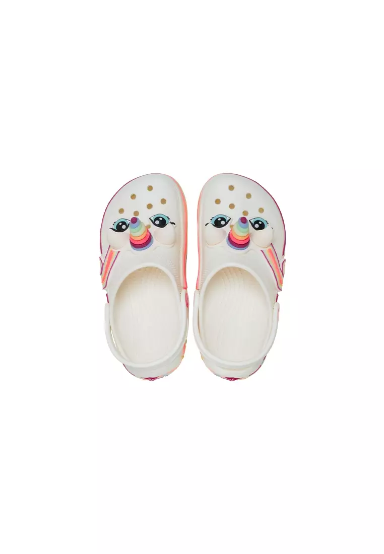 Kids' Classic IAM Unicorn Lights Clog in Chalk