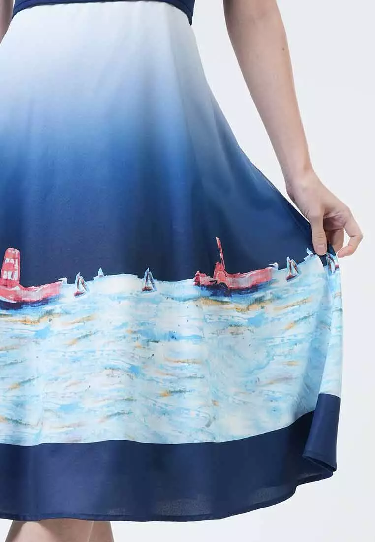 Marina Landscape A-Line Dress