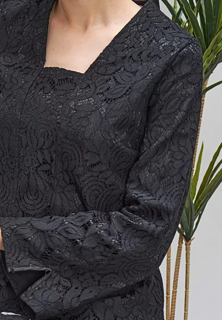 Black Lace Kebaya Top