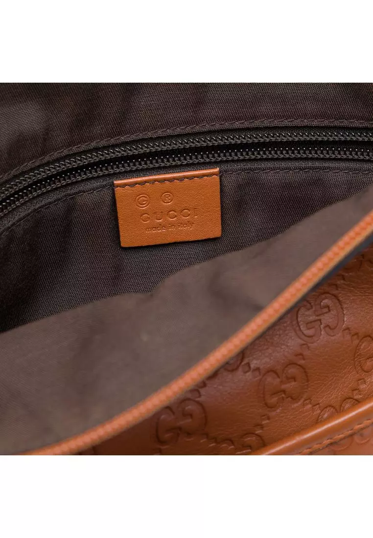 Pre-Loved Gucci Guccissima Flat Messenger Bag