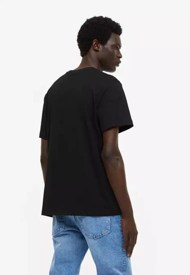 H&m plain clearance black t shirt