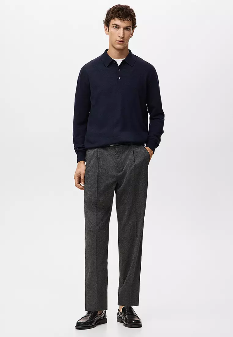 100% Merino Wool Polo Sweater