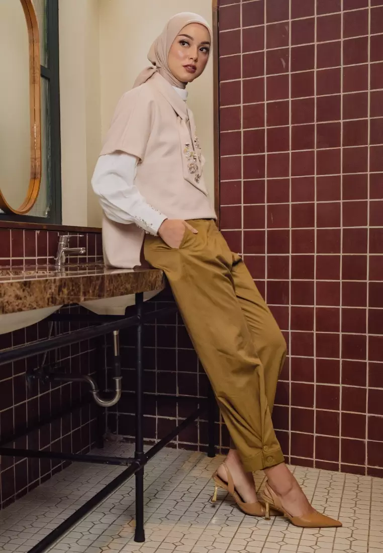 Jual JENNA & KAIA Jenna & Kaia Zelda Pants Brown Original 2023