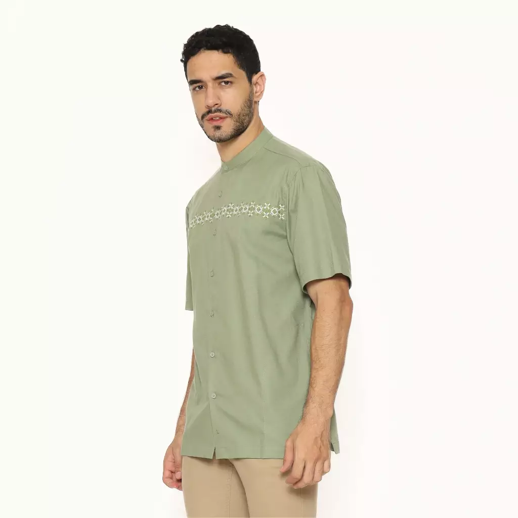 AMK Kemeja Koko Pria Lengan Pendek KK SALIM S/S Sage Green
