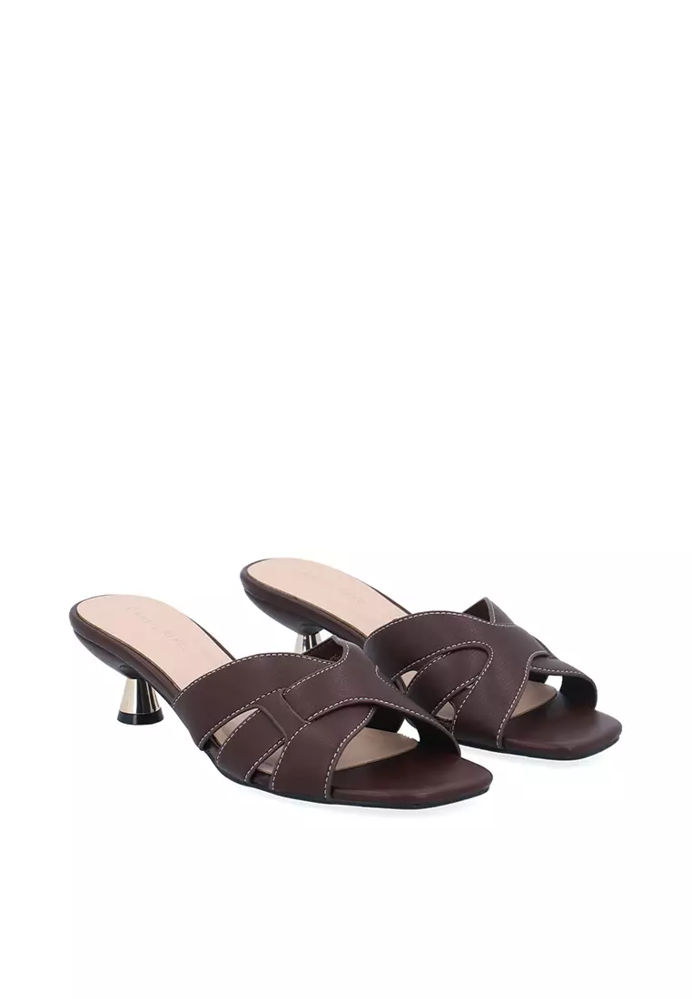 Dark Brown Noelle Heeled Sandals