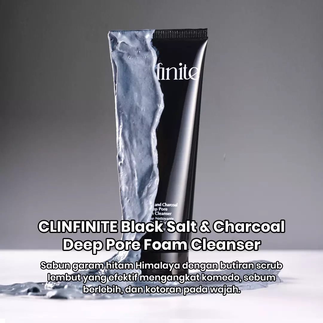 Holika Holika CLINFINITE Black Salt and Charcoal Deep Pore Foam Cleanser | Sabun Garam Hitam Himalaya