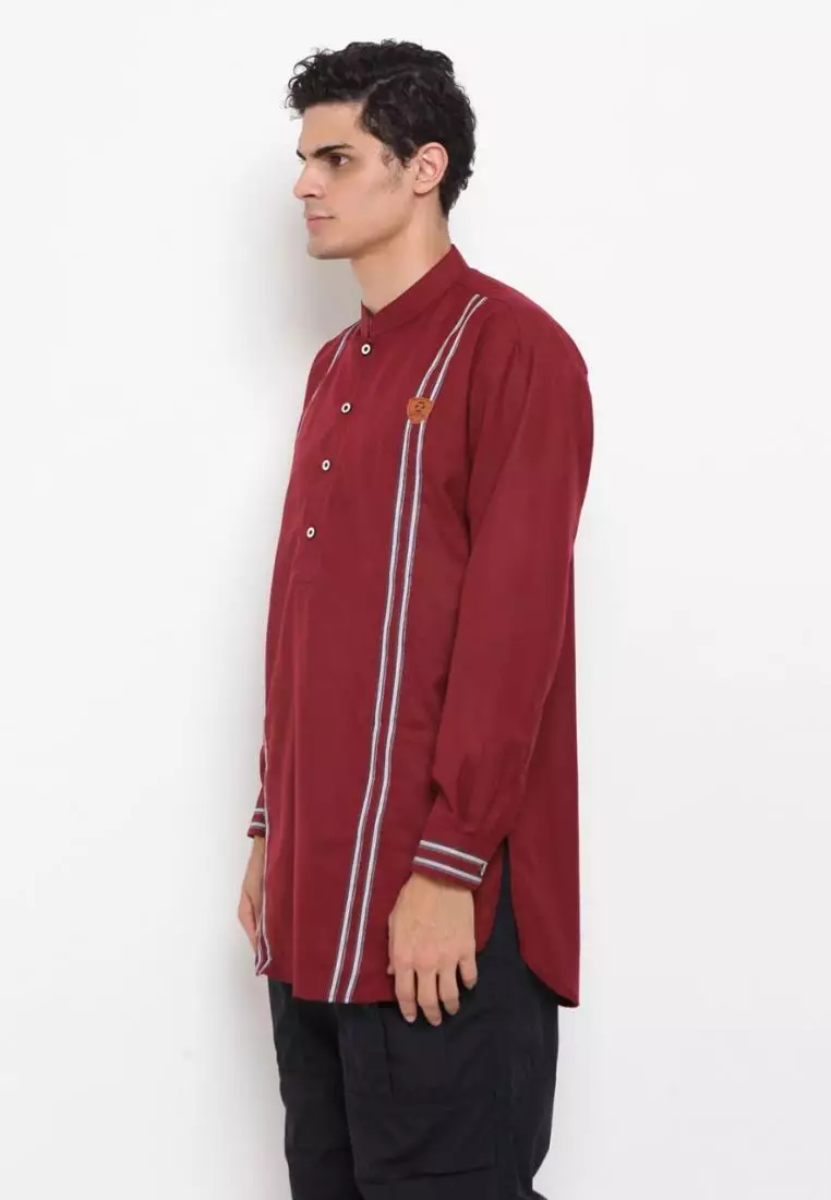 Zayidan Baju Koko Gamis Muslim Pria Wahab - Maroon