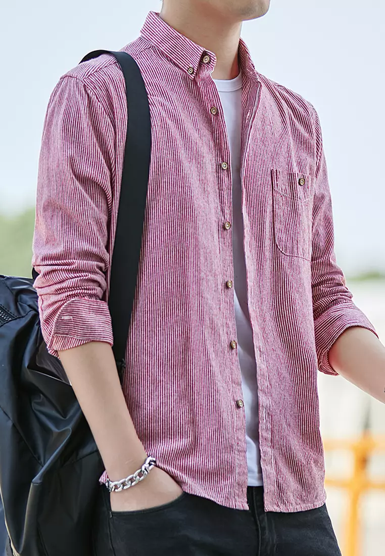 Square-neck Striped Shirt C1523