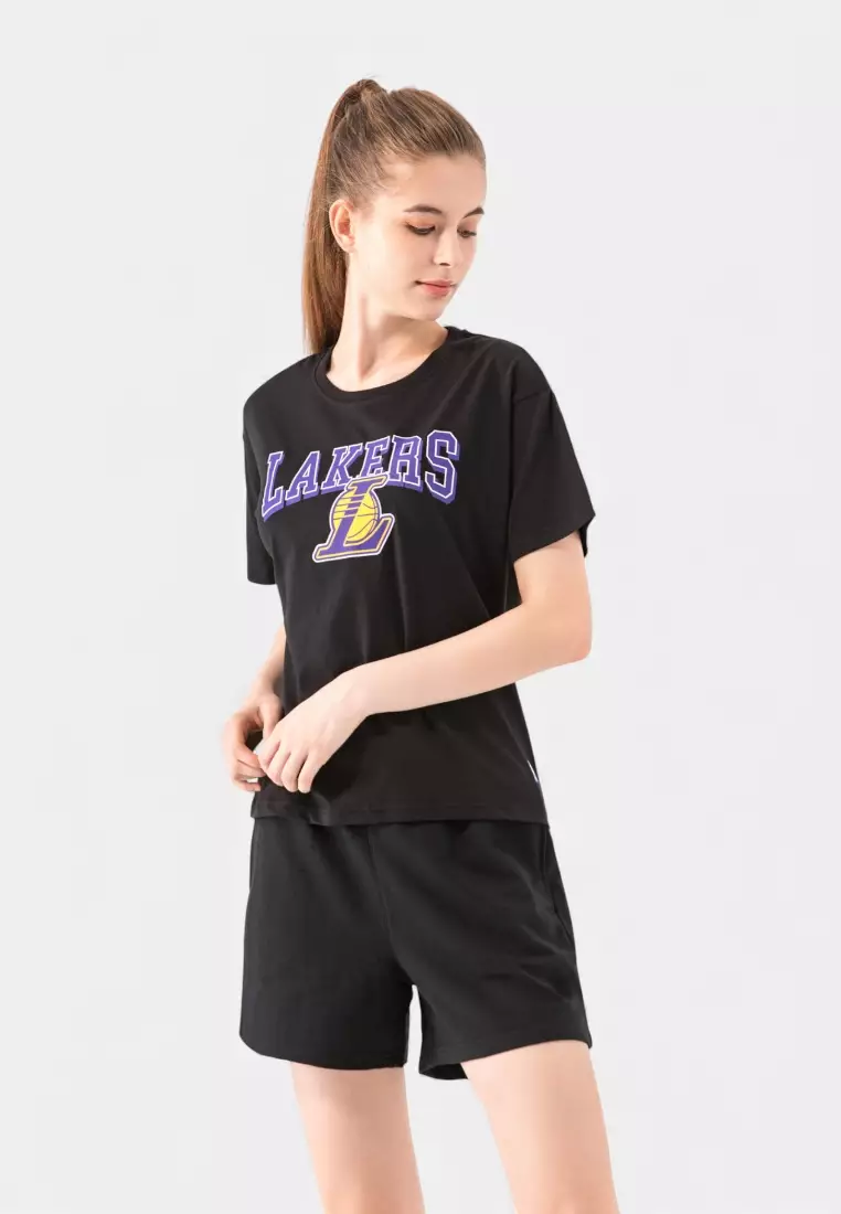 Team Logo Print Los Angeles Lakers Regular Fit Womens T-shirt