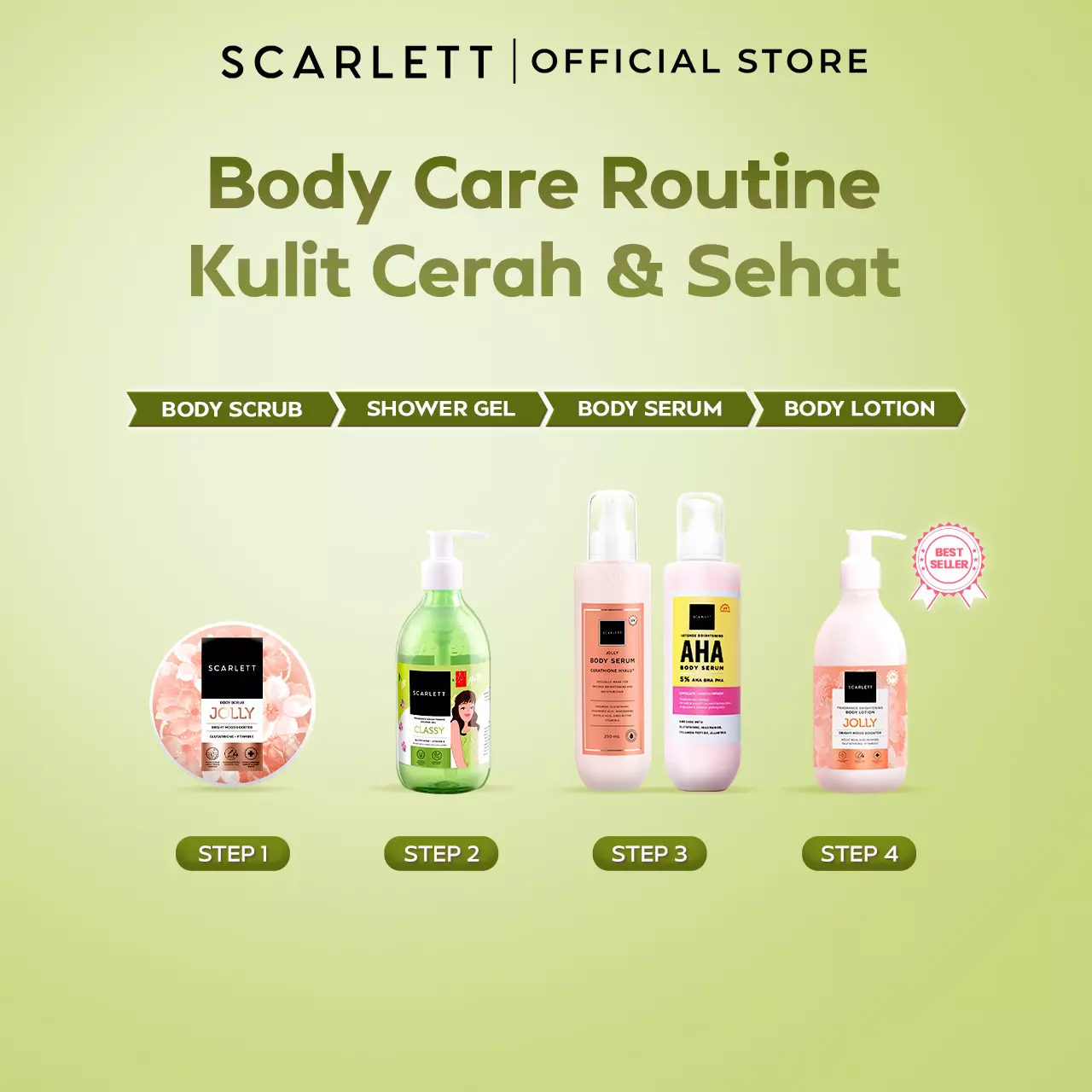 Scarlett Fragrance Brightening Shower Gel Classy | Body Wash | Sabun Mandi Cair