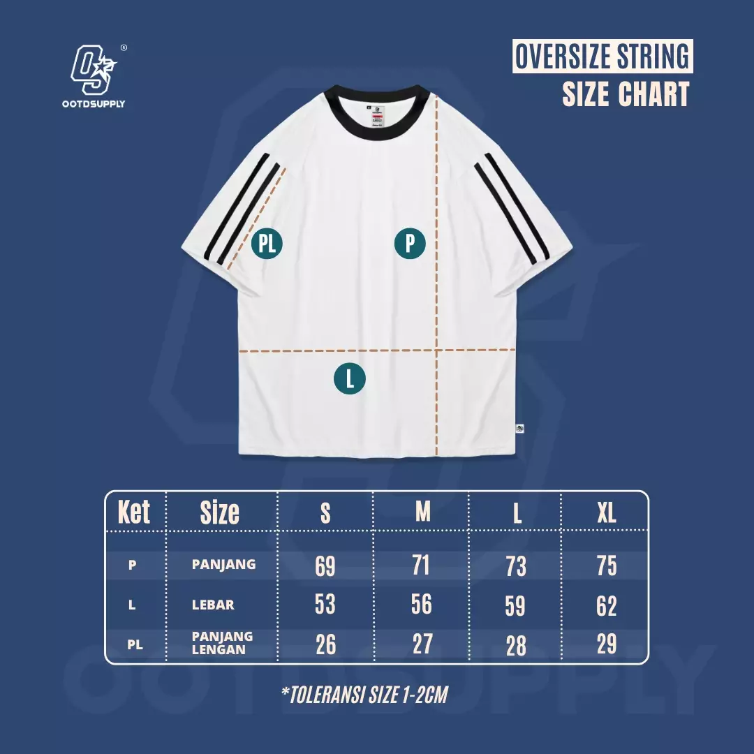 OOTDSUPPLY Oversize Double Stripe Blend 28 Brown & Black l Oversize T-Shirt l Kaos Lengan Pendek I Kaos Stripe | Unisex | OVZDSTRIP002
