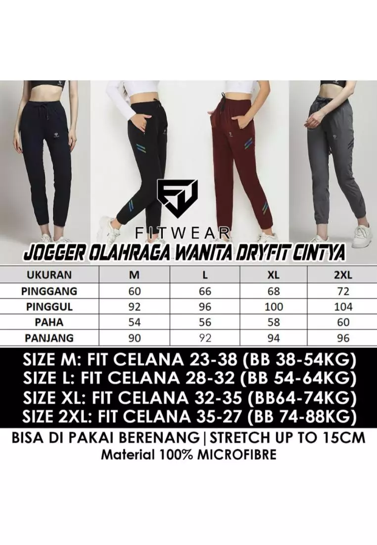 Fitwear - Jogger Olahraga Wanita CINTYA TRACKPANTS WATERPROOF COLOR FLASH - GRAY