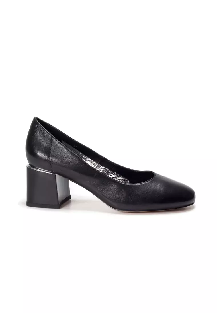 Salvatore Ferragamo Ladies Black Farrah Mirrored Heel Pump Shoes