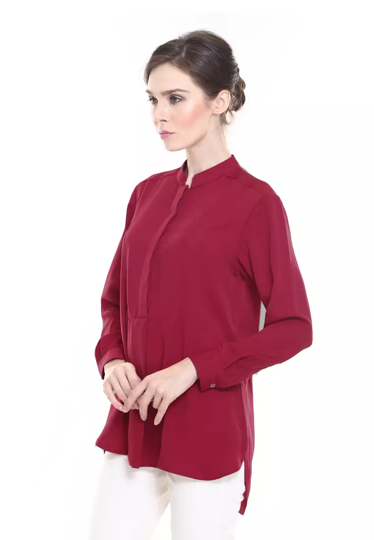 Eva Suit Office Wear Top in Maroon