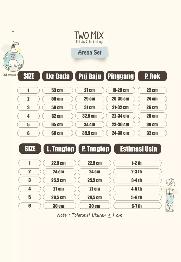 Two Mix - Setelan Baju Rok Anak 1-6 Tahun Anak Perempuan Lucu + Tanktop - Ariana Set 4370 Wood Rose