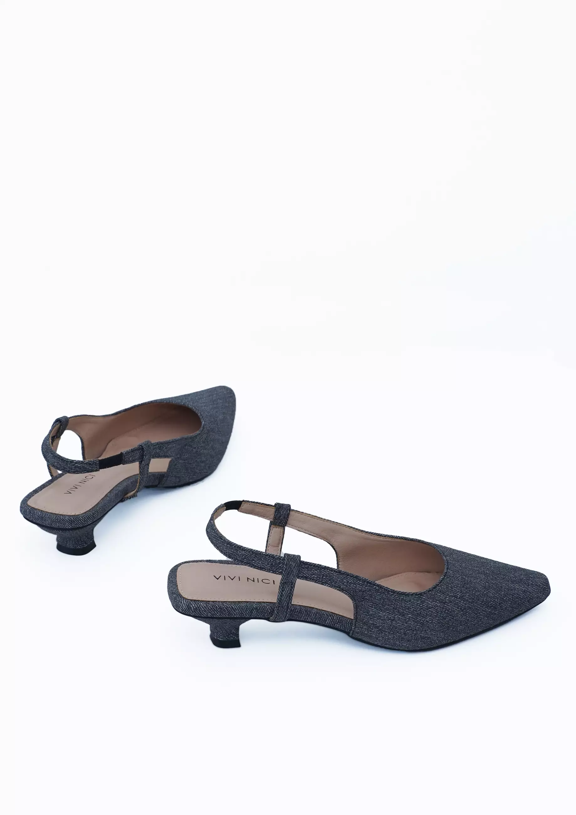 VIVI NICI - Maren Sepatu Sandal Wanita Hak 3 cm Grey Flannel