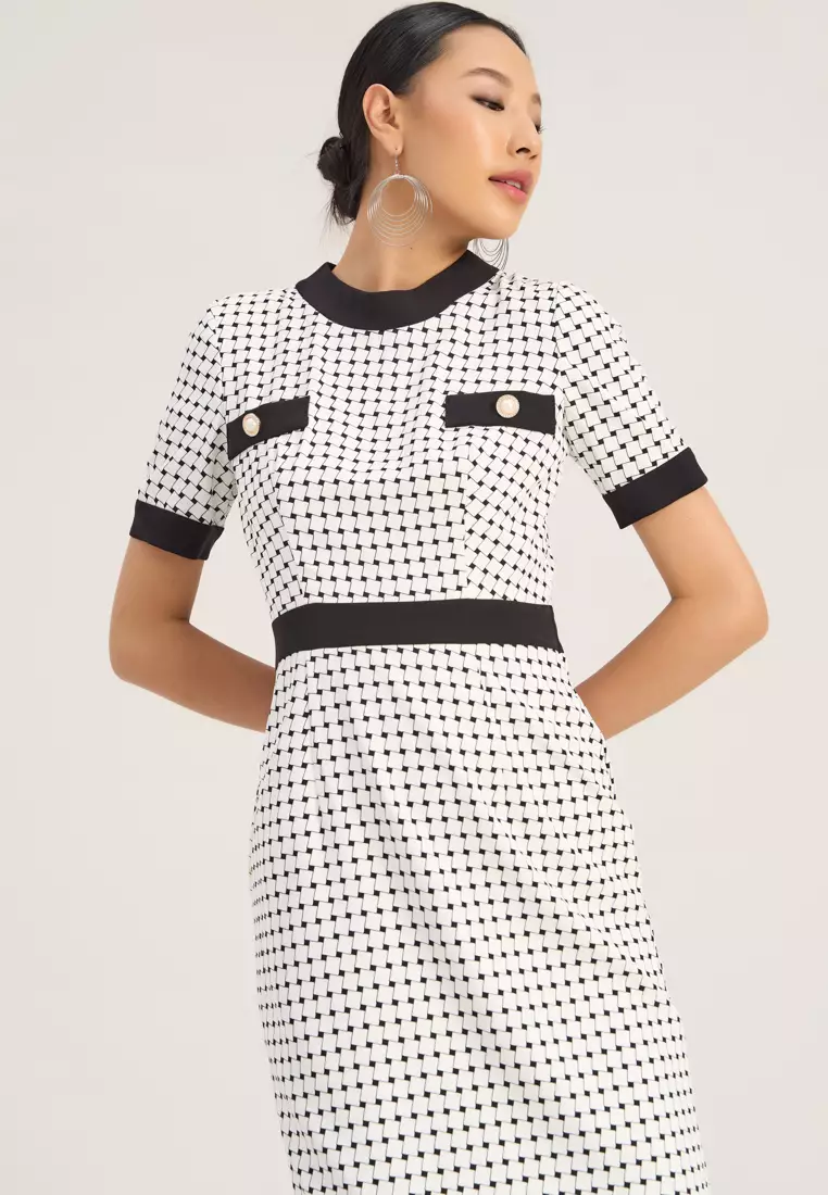 White Polkadot Linen Dress